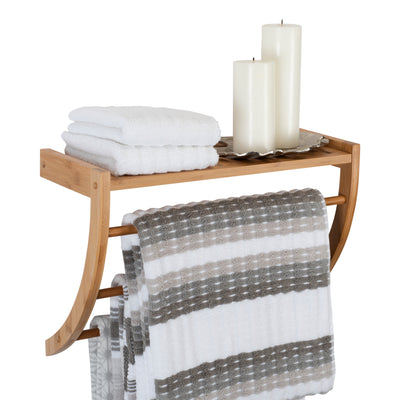 2 of 4:Étagère murale et porte-serviettes en bambou Neu Home 