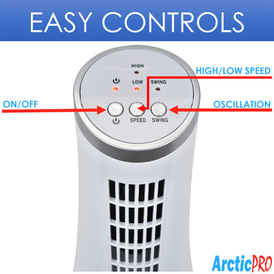3 of 7:Ventilador minitorre delgado oscilante de escritorio Arctic-Pro, blanco, 12 pulgadas 