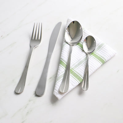 4 of 4:Home Basics Piper 16 Piece Stainless Steel Flatware Set, Silver 
