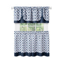 4 of 4:Ensemble de rideaux de fenêtre Callie avec cantonnière et paire de volants - 58 x 24 - Bleu marine 