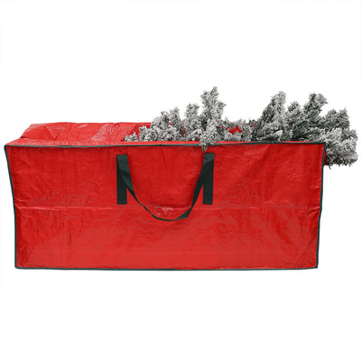 2 of 4:Home Basics Textured PVC Rectangle Christmas Tree Bag, Red 