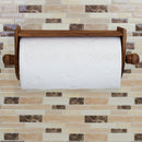 6 of 6:Home Basics Quick Install Rustic Pine Wood Wall Mounted Paper Towel Holder with Flat Top, Brown 