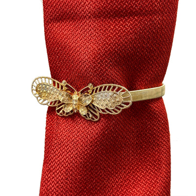 1 of 2:Slim Butterfly Decorative One Piece Window Curtain Tieback, Gold 