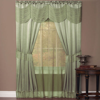 1 of 1:Halley 6 Piece Window Curtain Set - 56x63 - Sage 