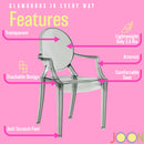 7 of 23:JOON 2 Pack Kids Ghost Chairs with Armrest, 25x13x14.5 Inches, Transparent 