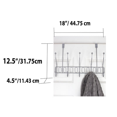 9 of 10:Home Basics Unity Over the Door 5 Hook Hanging Rack, Silver 