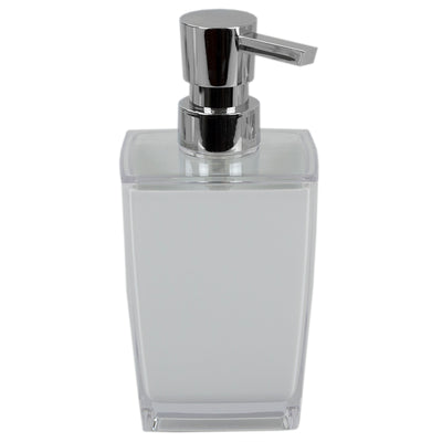 4 of 6:Home Basics Acrylic Plastic 10 oz.  Hand Soap Dispenser with Rust-Resistant Brushed Stainless Steel Pump, White 