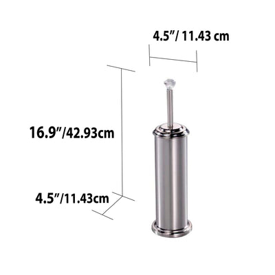4 of 4:Home Basics Stainless Steel Toilet Brush Holder with Diamond Top 