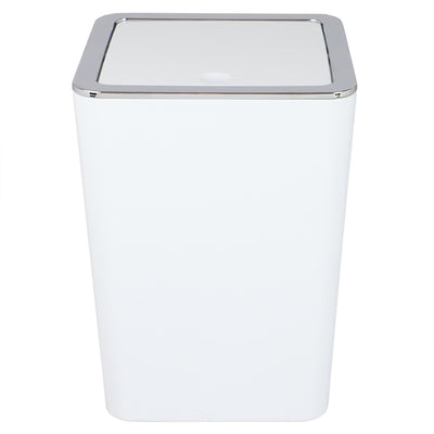2 of 4:Home Basics Skylar - Papelera de plástico ABS con tapa abatible, 3 litros, color blanco 