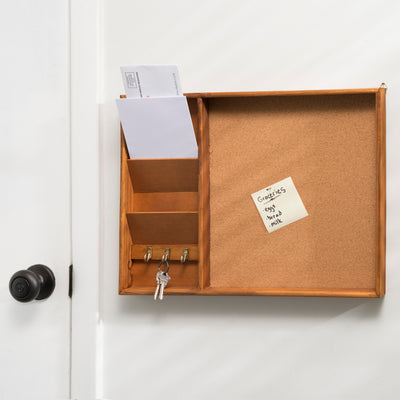 3 of 4:Tableau d'affichage mural en bois Home Basics, pin 
