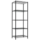 2 of 5:Étagère de rangement à 5 niveaux Home Basics, noire, 53 x 35 x 155 cm 