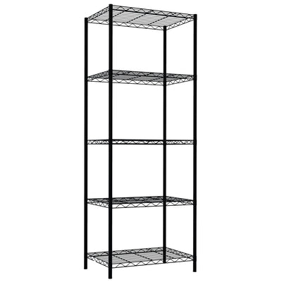 2 of 5:Étagère de rangement à 5 niveaux Home Basics, noire, 53 x 35 x 155 cm 