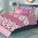1 of 2:Camilla Oversized 5-Piece Floral Reversible Quilt Set, Pink 