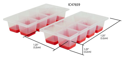 4 of 4:Bac à glaçons géant en plastique à 8 compartiments Home Basics à libération instantanée (lot de 2), rouge 