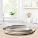 3 of 4:Corelle Stoneware 8 Piece Dinnerware Set, Reactive Glazes, Dining Plate Set, Oatmeal 