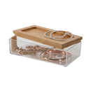 3 of 4:Organiseur transparent Simplify Medium avec couvercle en bambou 