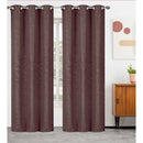 2 of 10:Serbia 2-Pack Room Darkening Embossed Leaf Grommet Window Panel, 76x84 Inches 