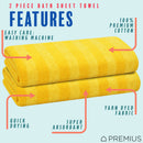 8 of 40:PREMIUS 2 Pack Stripes 100% Cotton Yarn Dyed Bath Sheet Towel, 32x64 Inches 