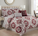 2 of 2:Ashland Mandala Reversible 9-Piece Comforter Set, Burgundy 