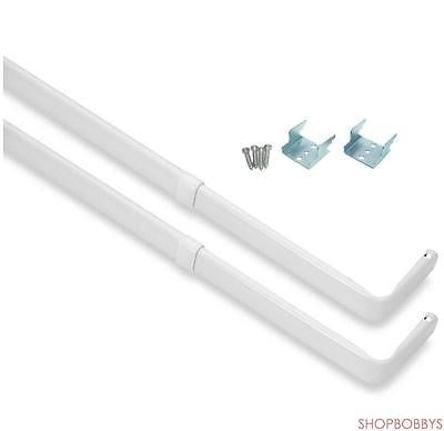 1 of 1:Barra de cortina doble Classic Touch, resistente, color blanco, 66 a 120 pulgadas 