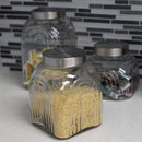 4 of 4:Bocal en verre Home Basics Heritage de 3,5 litres avec couvercle argenté 
