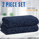 21 of 23:PREMIUS 2 Pack Damask 100% Cotton Yarn Dyed Hand Towel, 16x28 Inches 
