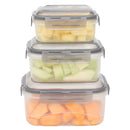 2 of 4:Home Basics 6 Pieces Locking Rectangle Food Storage Containers with Grey Steam Vented Lids 