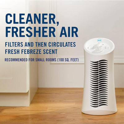 2 of 10:Febreze HEPA-Type, Small Room Mini Tower Air Purifier, White 
