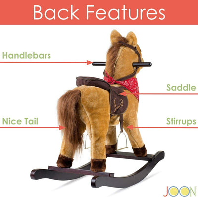 3 of 7:JOON Cowboy Rocking Horse Pony, Bronceado 