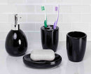 1 of 5:Home Basics 4 Piece Bath Accessory Set, Black 