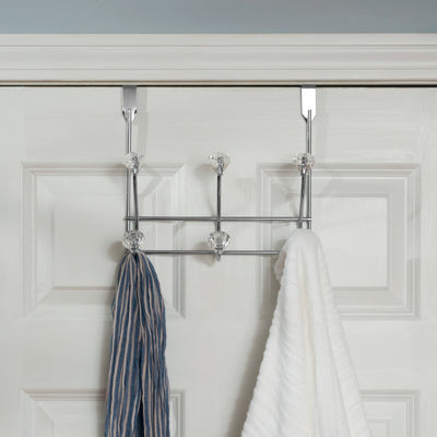 3 of 4:Patère de porte à 3 crochets en acier chromé Home Basics, cristaux 