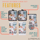 32 of 61:PREMIUS 5 Piece Printed Kitchen Linen Set, 2 Cotton Towels, 2 Pot Holders, 1 Oven Mitt 