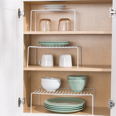 2 of 2:Home Basics 3 Piece Vinyl Coated Steel Cabinet Organizer, White 