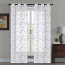 3 of 4:Mariam 2 Pack Metallic Embroidered Leaves Grommet Window Panel, 38x84 Inches Each 