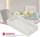 4 of 7:Home Basics Marble Vanity Tray, White & Grey, 12x6x2 Inches 