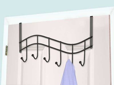 1 of 6:Home Basics Wave 6 - Estante organizador para colgar sobre la puerta, ónix negro 