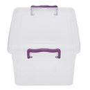 3 of 5:Boîte de rangement en plastique Home Basics de 7,5 L avec couvercle verrouillable, transparente 