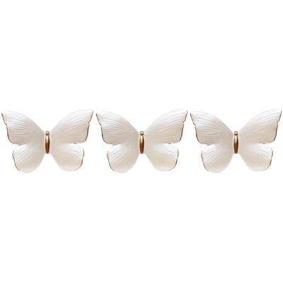 1 of 1:PREMIUS 3 Piece Resin Butterfly Wall Decor Set, White, 4x5x2.5 Inches 