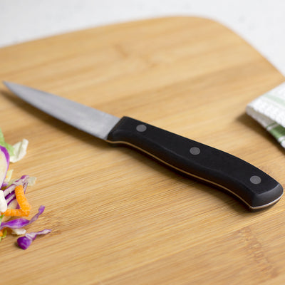 5 of 5:Home Basics 3.5 Stainless Steel Paring Knife with Contoured Bakelite Handle, Black 