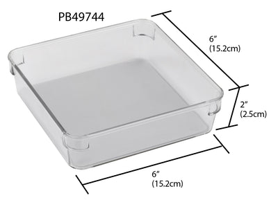 9 of 10:Home Basics 6 x 6 x 2 Plastic Drawer Organizer with Rubber Liner 