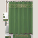 1 of 1:Laura 18 Piece Embroidered Bath Rug with Towel Set, Sage-Gold 
