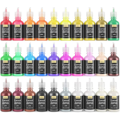 2 of 6:ARTEZA Premium 3D Acrylic Fabric Paint, Vibrant Colors, 30 Count 