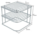 6 of 6:Home Basics Heavy Weight Vinyl Coated Steel Corner Shelf, Silver 