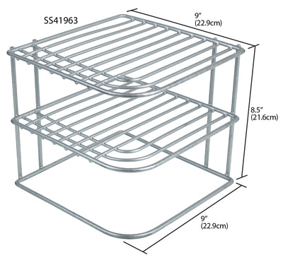 6 of 6:Home Basics Heavy Weight Vinyl Coated Steel Corner Shelf, Silver 