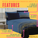 16 of 28:PREMIUS Leo Soft Wrinkle-Free Microfiber Sheet Set, Navy-Gold 