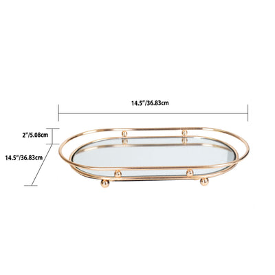11 of 12:Home Basics Luxury Mirror Vanity Tray, Gold 