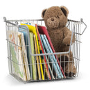 4 of 6:Home Basics Steel Wire Large Stackable Basket with Handles, Grey, 14x11.5x9.75 Inches 