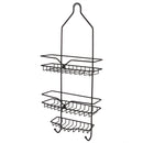 4 of 7:Home Basics Classic 2 Shelf Shower Caddy with Bottom Hooks and Center Soap Dish Tray, Bronze 