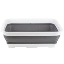 2 of 4:Home Basics Collapsible Silicone and Plastic Multi-Purpose Storage Washing Basin, Grey 
