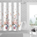 1 of 1:Adell Floral 13 Piece Canvas Shower Curtain with Hooks, White, 70x72 Inches 